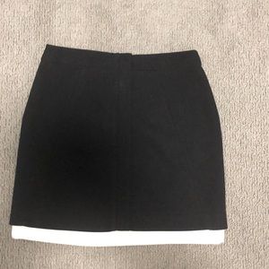Black and white work midi skirt